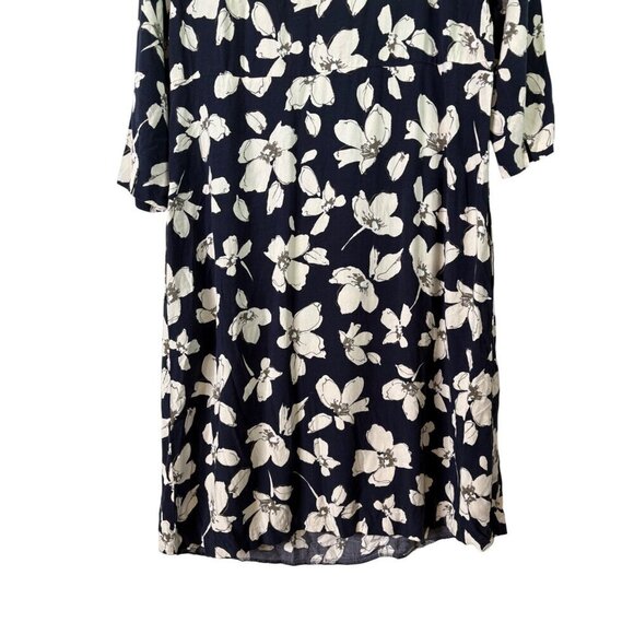 J. Jill Women's Rayon Light Weight Navy 3/4 Sleeve Pocket Floral Dress Size XS - Picture 12 of 12